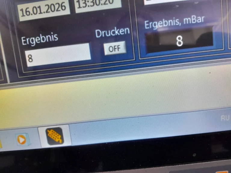 Anzeige der Endmessung am DEUTZ-TCD-4.1-Filter: 8 mbar