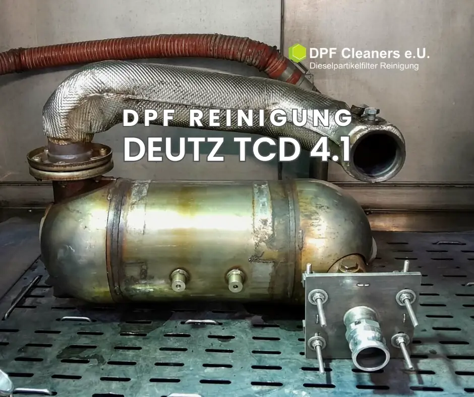 Ausgebauter Partikelfilter eines DEUTZ TCD 4.1 in der Reinigungsanlage